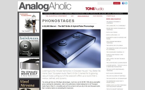 E.A.T. E-Glo S awarded by Analogaholic - TONEAudio MAGAZINE